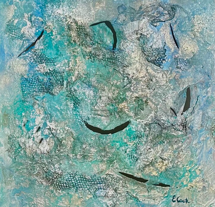 Painting titled "In Neptune’s Realm" by Elisa Cook Benbassat Bassat, Original Artwork, Acrylic