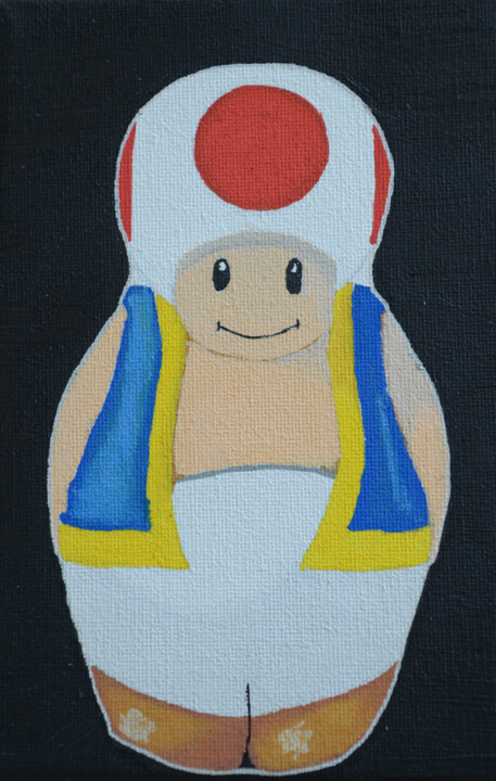 Portrait Poupées Russes - Toad 绘画, 7.1x4.7 in