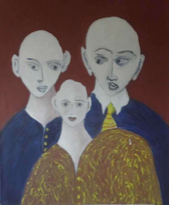 Pittura intitolato "L'attente...discrét…" da Roger Ernest Jankow, Opera d'arte originale, Tempera