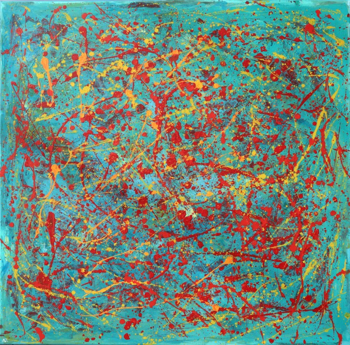 Peinture intitulée "Dripping painting a…" par Magdalena Walulik, Œuvre d'art originale, Acrylique