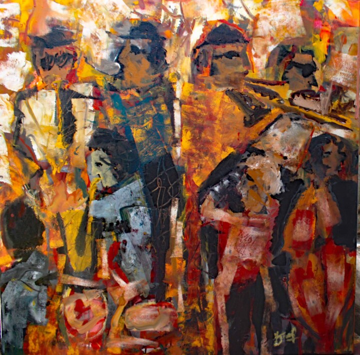 BLACK JAZZ BAND 绘画, 39.4x39.4 in