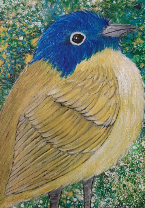 Petit oiseau jaune 图画, 9.5x7.1 in