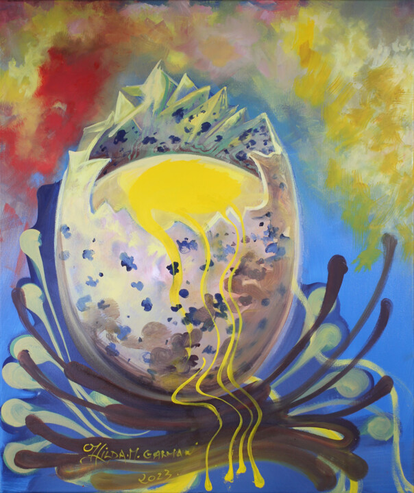 Oeuf Coque 绘画, 25.6x21.7 in
