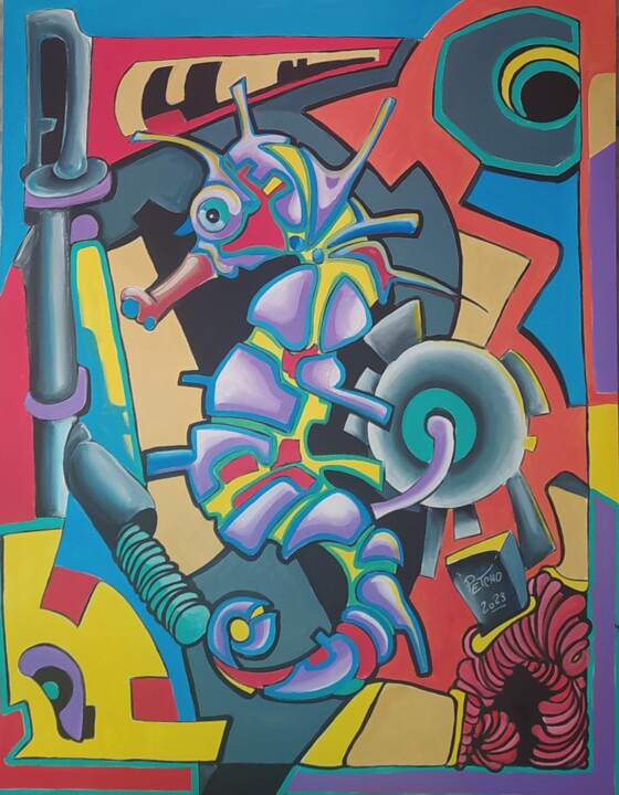 Picto#2 : Nuit gravement à la santé de la planète 绘画, 70.9x55.1 in