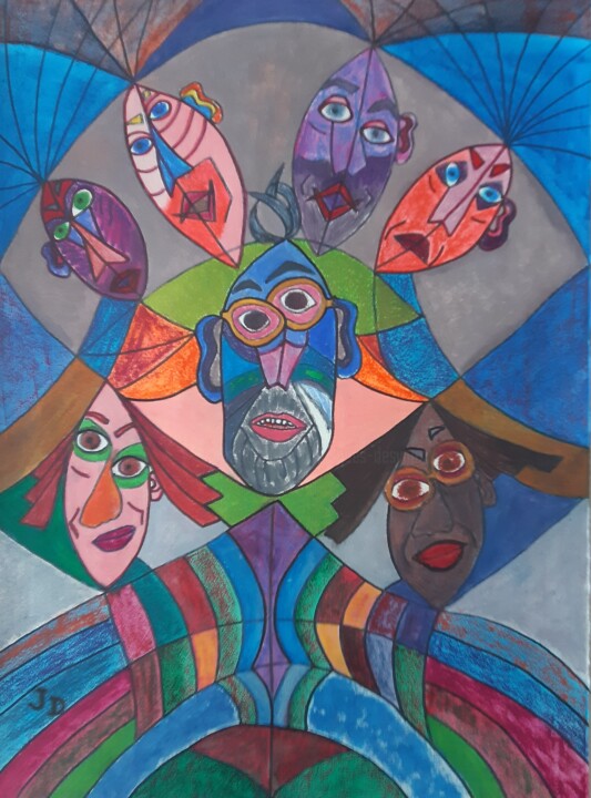 Les Confineurs et Confineuses 绘画, 30.1x22.2 in