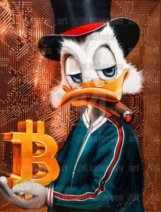 Duck with BTC 2 绘画, 37x28.4 in