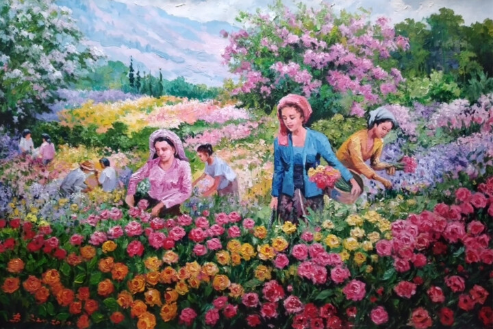 Painting titled "Beautiful Morning i…" by B. Santoso, Original Artwork, Oil