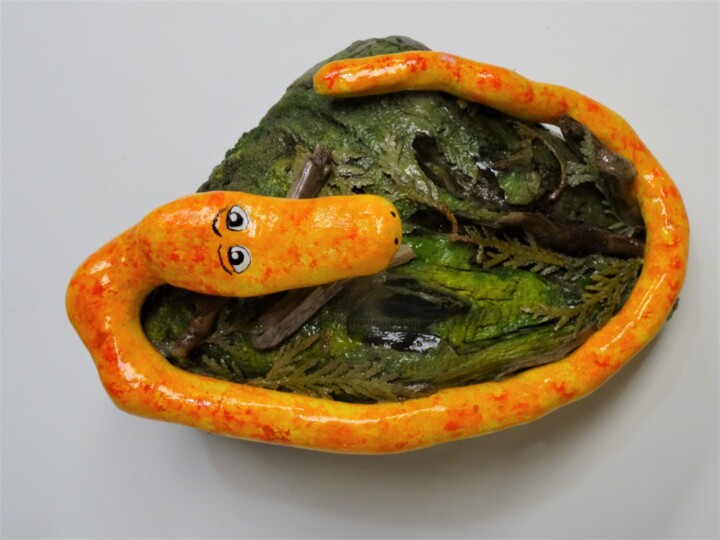 Drôle de serpent 雕塑, 8.5x6 in