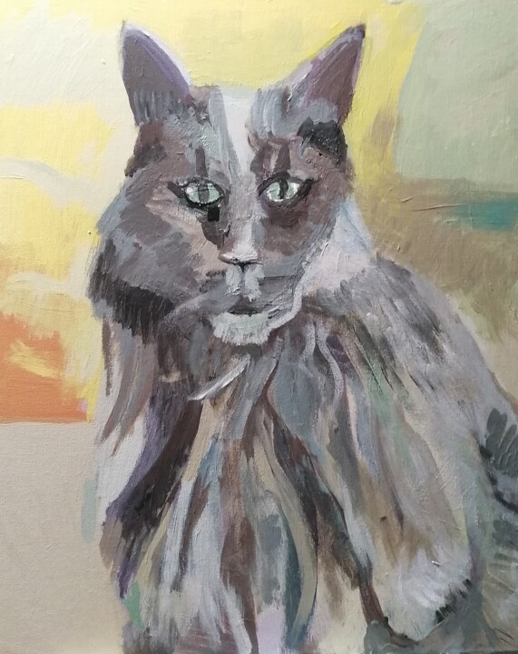 Main Coon 绘画, 18.1x15 in