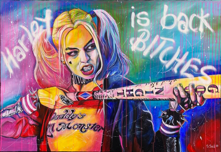 Harley is back... 绘画, 35.4x51.2 in