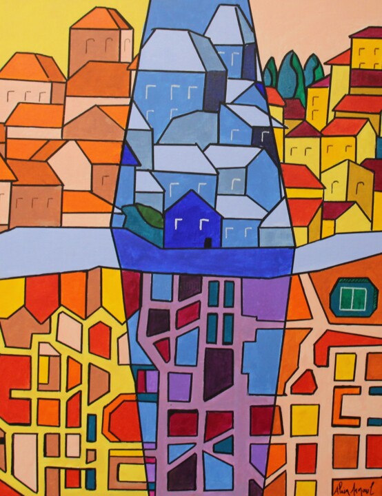 ou est le stade......... 绘画, 28.7x23.6 in