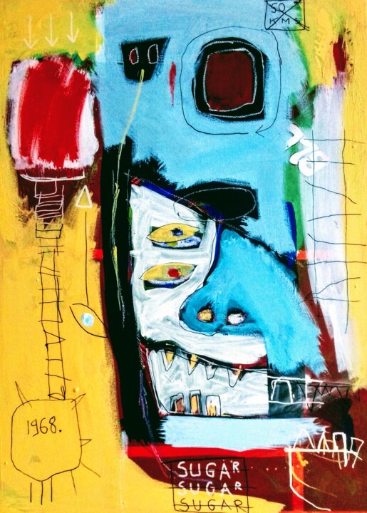 Ghost dog 99 绘画, 27.6x19.7 in