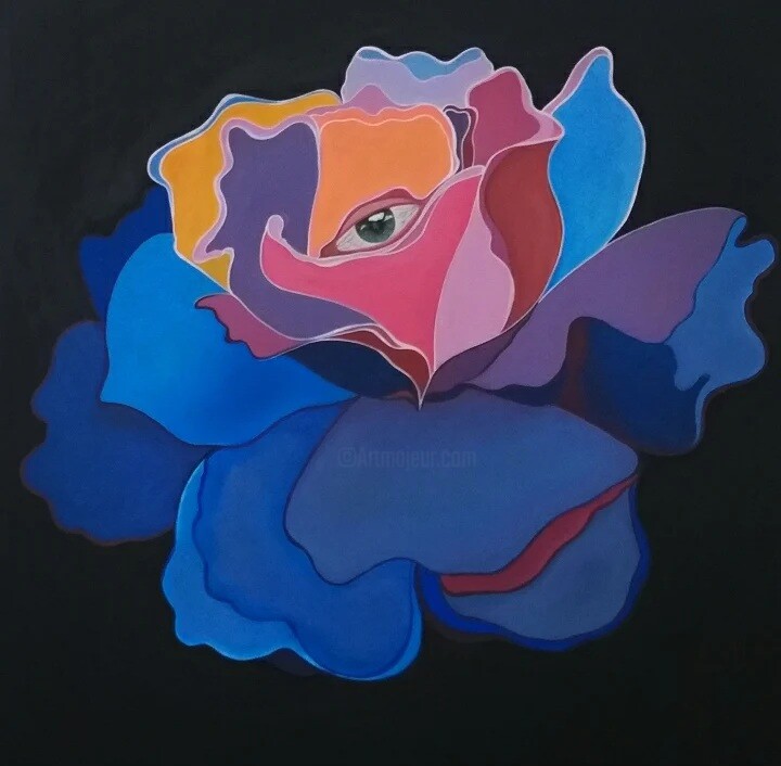 Gül'ün gözüyle bak hayata-1 绘画, 19.7x19.7 in