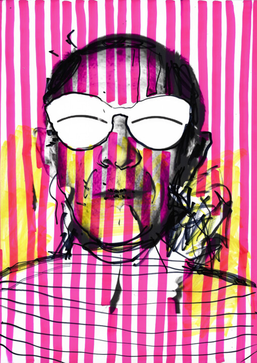 André Courreges 绘画, 11.7x8.3 in