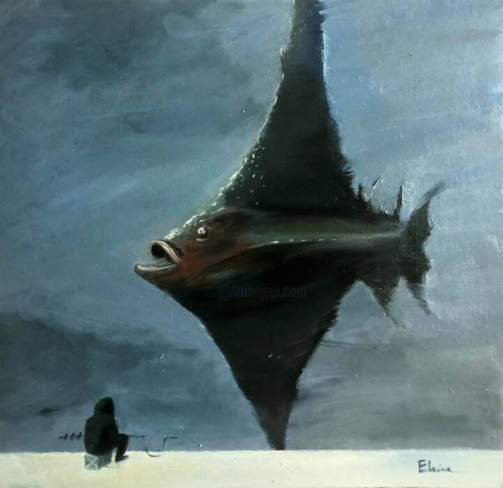 Behind the glass 绘画, 13x13 in