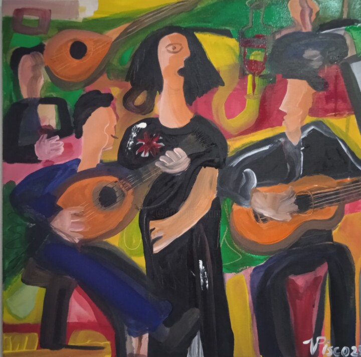 Fado em Campo de Ourique 绘画, 19.7x19.7 in