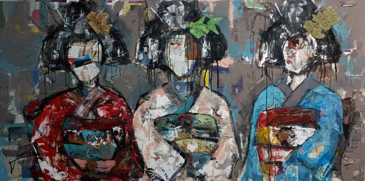 SERIE GEISHA 00078 绘画, 39.4x78.7 in