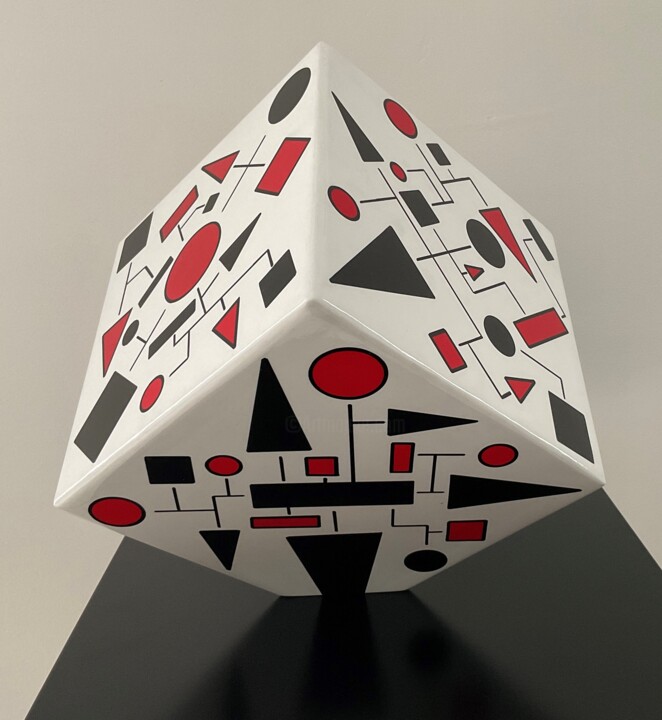 Color cube white 20.1 雕塑, 7.9x7.9 in