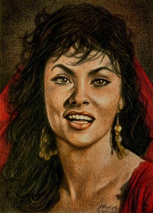 Gina Lollobrigida 图画, 11x7.9 in