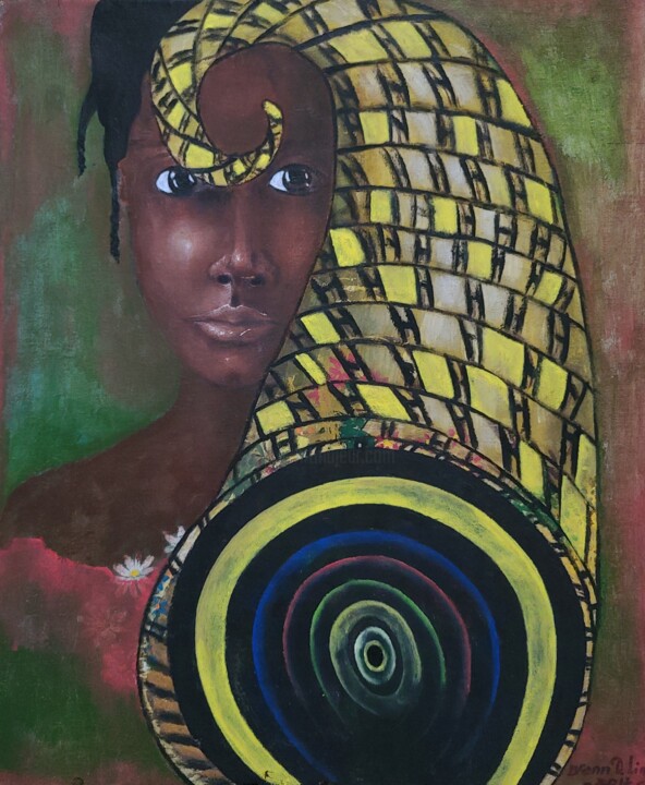 Queen of Gates(Reine des vortex) 绘画, 6.7x5.5 in