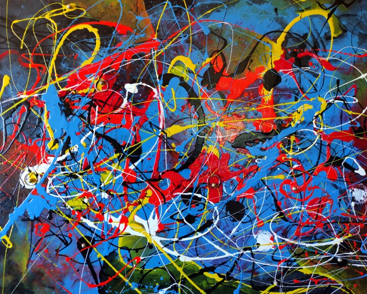 「Artificial Brain Pa…」というタイトルの絵画 Carlos Paredes Colinによって, オリジナルのアートワーク, アクリル