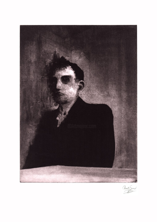 Gravures & estampes intitulée "Portrait IV" par Clement Scarpi, Œuvre d'art originale, Eau-forte