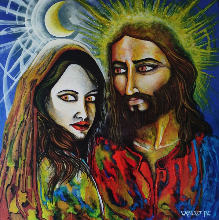 Sacred Marriage 绘画, 31.5x31.5 in