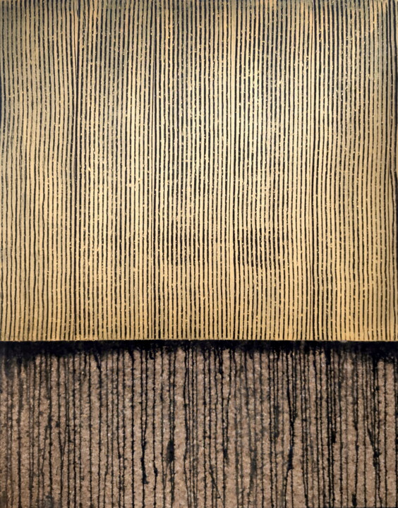Painting titled "Black Gold No. 8" by Carla Sá Fernandes, Original Artwork, Acrylic Mounted on Wood Stretcher frame