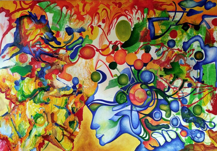 Genetic architecture of a hybrid tear 绘画, 27.6x39.4 in