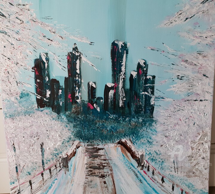 Painting titled "Central Park" by Catherine Cornut (Cathcosarts), Original Artwork, Acrylic