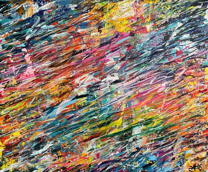 57 «COLLECTION THE MESSAGE IS» ARTISTE ALEXANDRE TRUBERT 绘画, 14.2x18.9 in