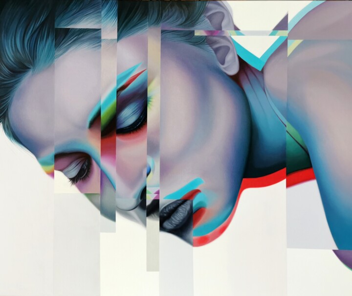 Peinture intitulée "Perception I" par Kiara Peelman, Œuvre d'art originale, Huile Monté sur Châssis en bois