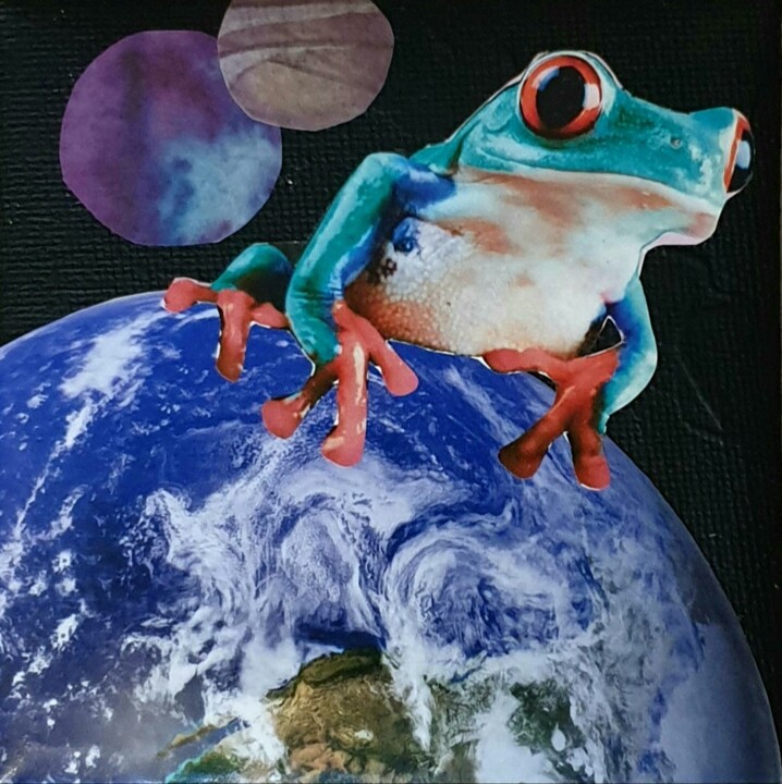 Collages intitulée "Rana" par Julie Verhague, Œuvre d'art originale, Collages Monté sur Carton