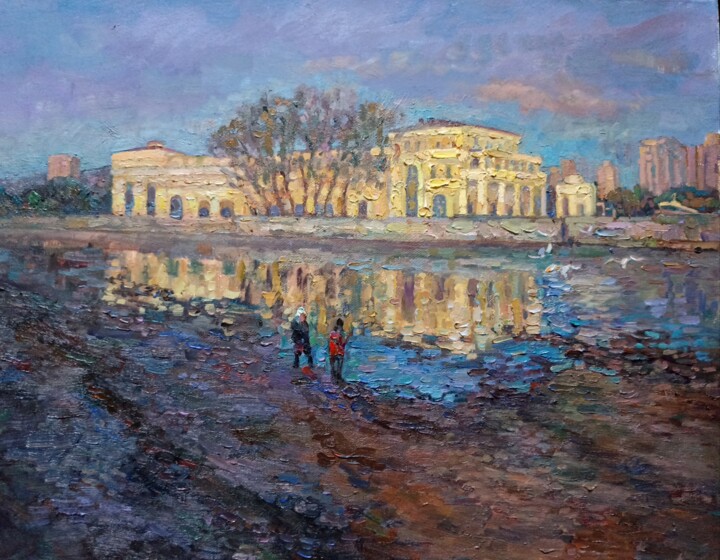 Pittura intitolato "У  Реки." da Olga Korneichuk, Opera d'arte originale, Olio