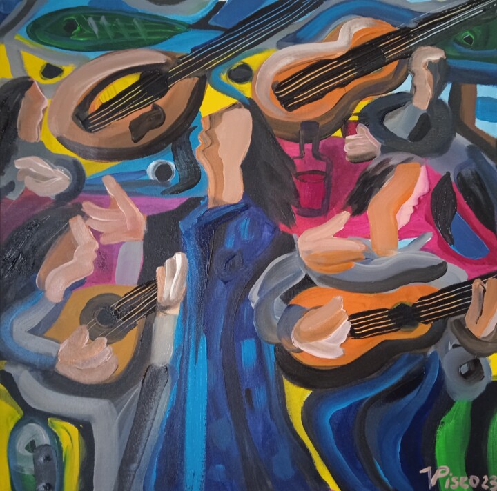 Fado em Carnide 绘画, 19.7x19.7 in
