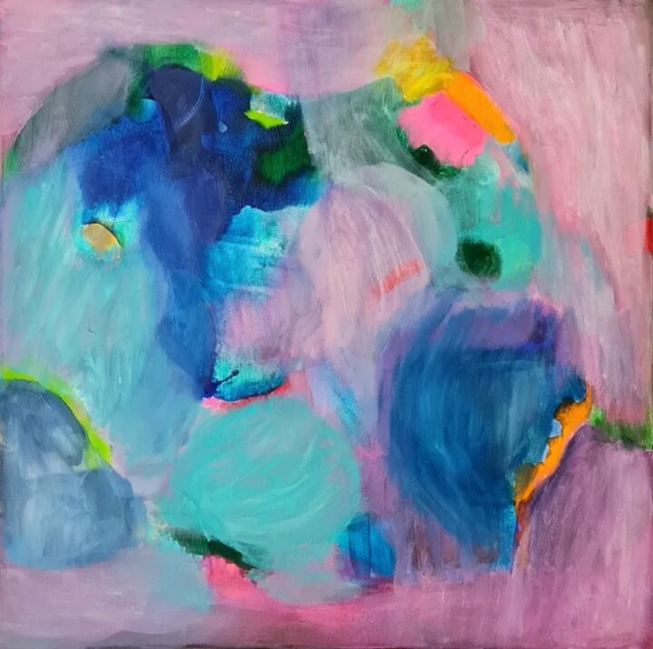 Painting titled "Rays of light 2" by Wioletta Gancarz, Original Artwork, Acrylic Mounted on Wood Stretcher frame
