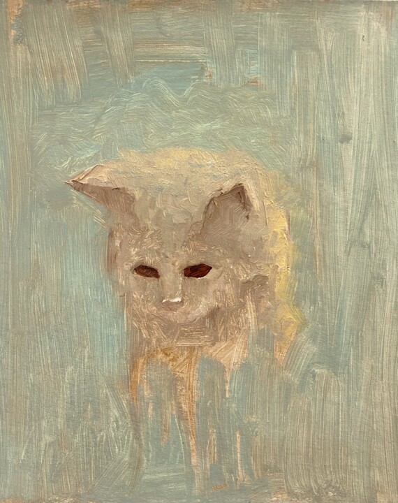 KITTEN — CONTEMPORARY IMPRESSIONIST MODERN ART REALISTIC CAT 绘画, 8.3x6.7 in