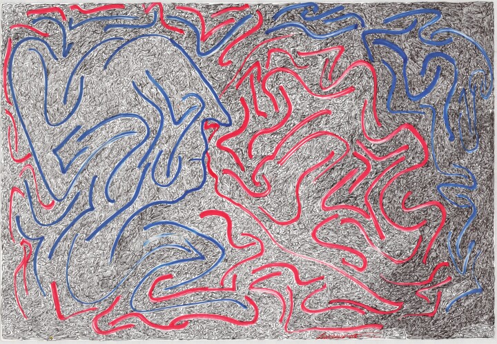 Drawing titled "Kiss You" by Antonio Serrao, Original Artwork, Ballpoint pen
