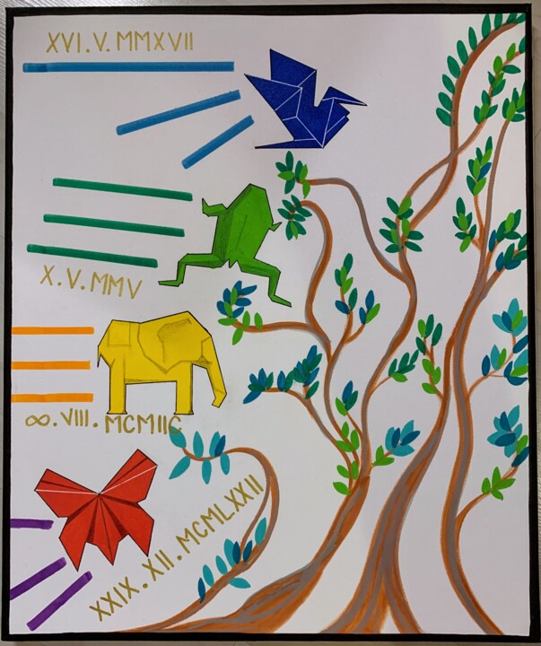 Un demi-siècle de vie 图画, 21.7x18.1 in
