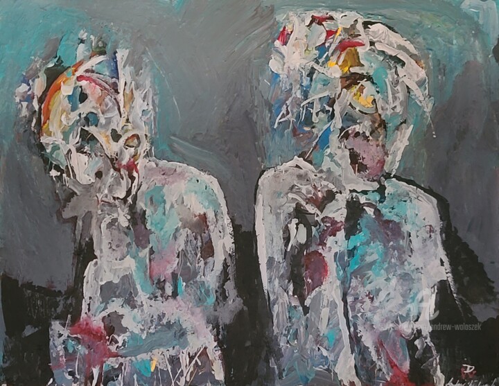 Painting titled "Silence (5,2022)" by Andrew Walaszek, Original Artwork, Acrylic Mounted on Cardboard