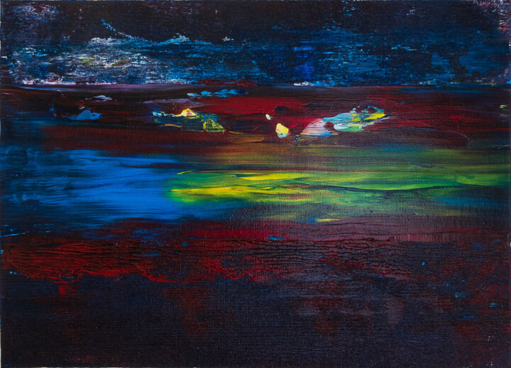 Painting titled "Dark Colored Flow" by Björn Wiedemann, Original Artwork, Acrylic
