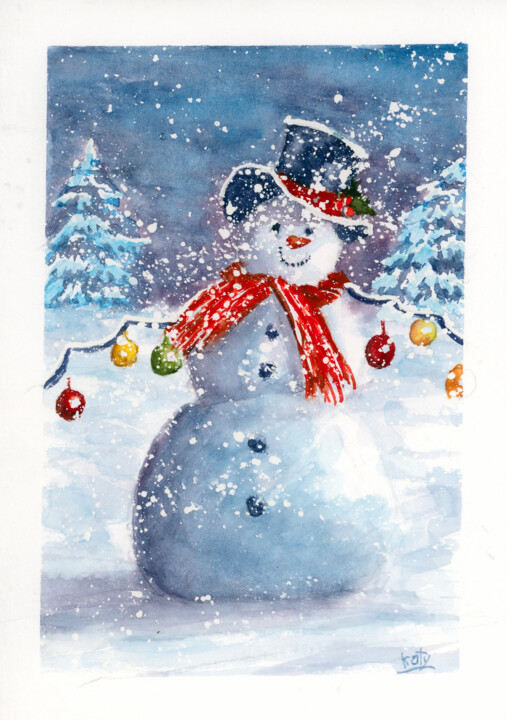 L ami neigeux 绘画, 7.1x5.1 in