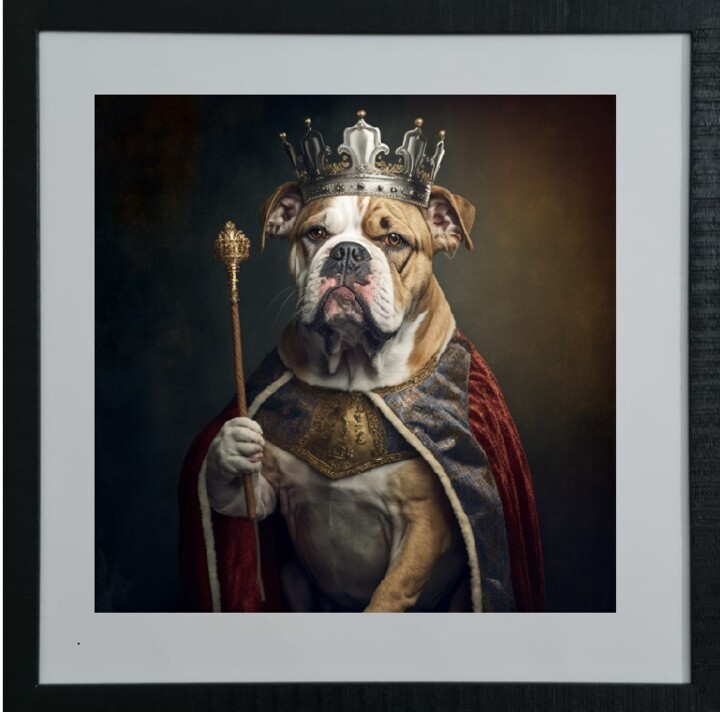DOGGY KING 数字艺术, 5.9x5.9 in
