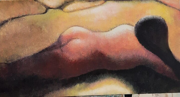 A plat ventre 绘画, 19.7x39.4 in