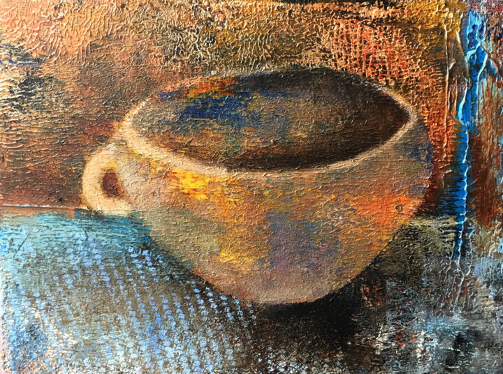 Ceramic Mug Still Life Painting 绘画, 5.7x7.7 in
