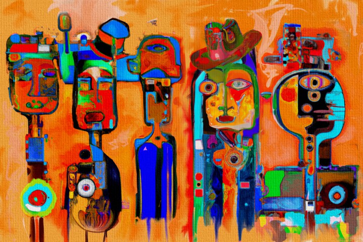 Westside orange 绘画, 39.4x59.1 in