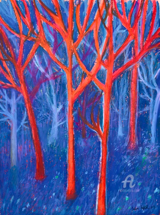 The forest does not sleep 图画, 15.5x11.7 in