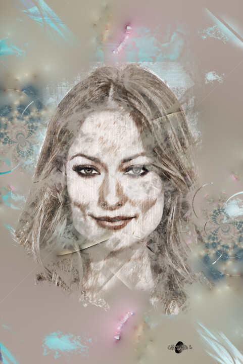 Arts numériques intitulée "VISAGE34" par Cartsandra B, Œuvre d'art originale, Peinture numérique