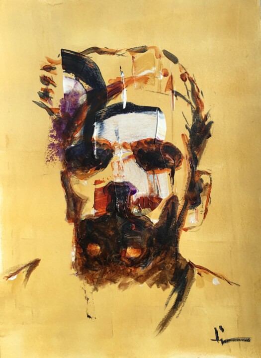 Au Chantier 2 绘画, 16.5x11.4 in