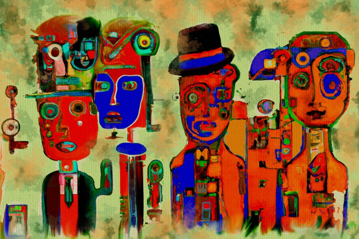 Fester orange 绘画, 39.4x59.1 in